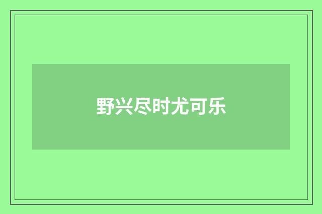 野兴尽时尤可乐
