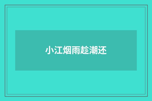 小江烟雨趁潮还