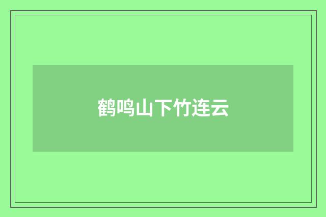 鹤鸣山下竹连云
