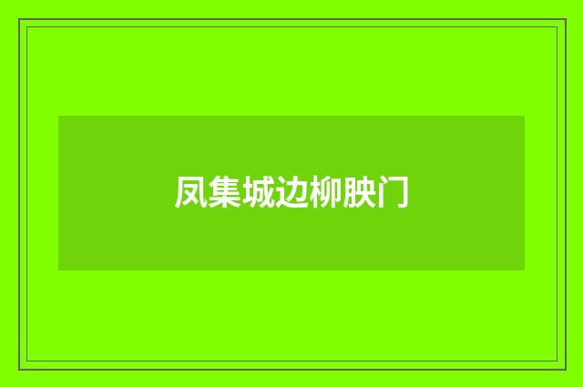 凤集城边柳胦门