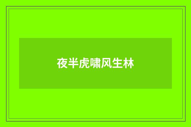 夜半虎啸风生林