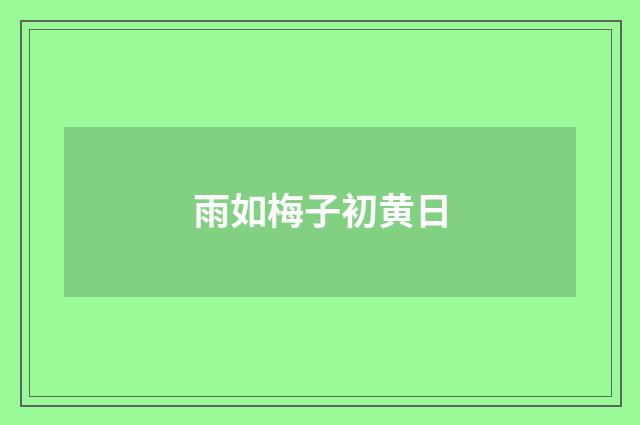 雨如梅子初黄日