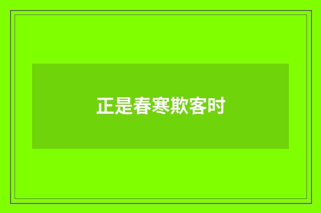 正是春寒欺客时