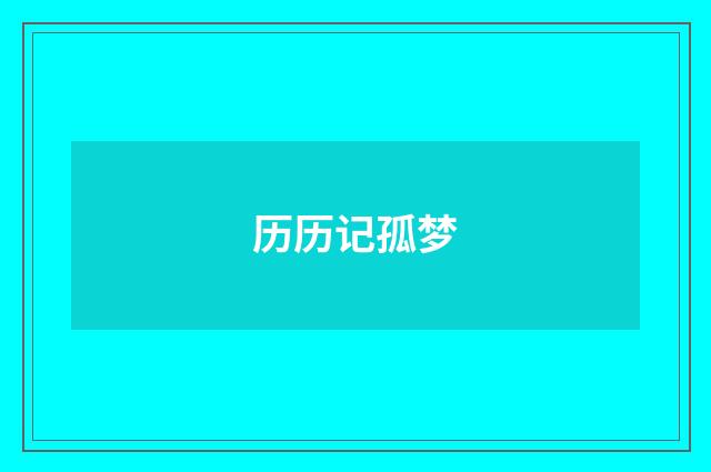 历历记孤梦