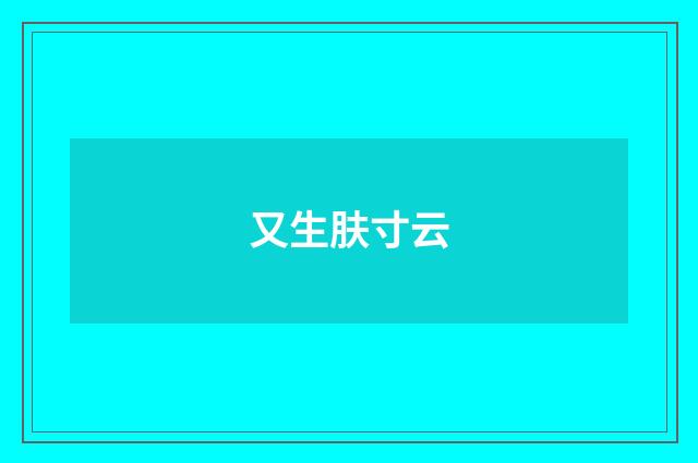 又生肤寸云