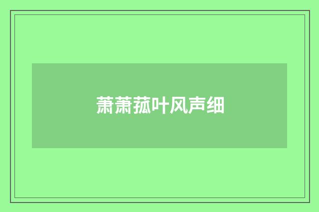 萧萧菰叶风声细