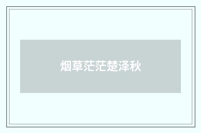 烟草茫茫楚泽秋