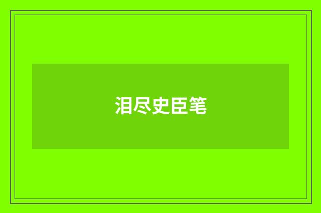 泪尽史臣笔