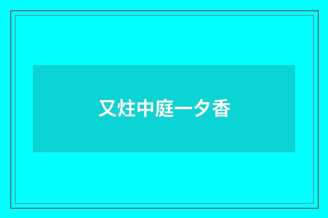 又炷中庭一夕香
