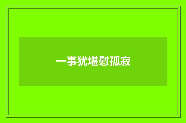 一事犹堪慰孤寂