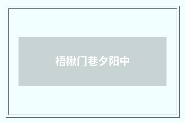 梧楸门巷夕阳中