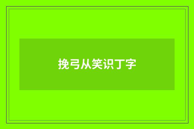 挽弓从笑识丁字