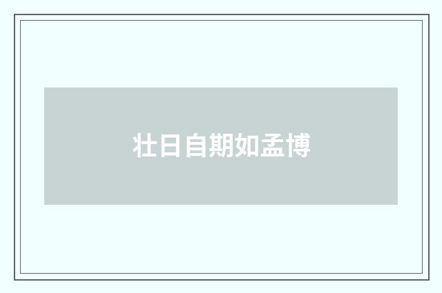 壮日自期如孟博