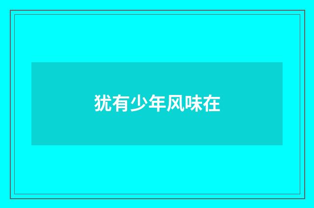 犹有少年风味在