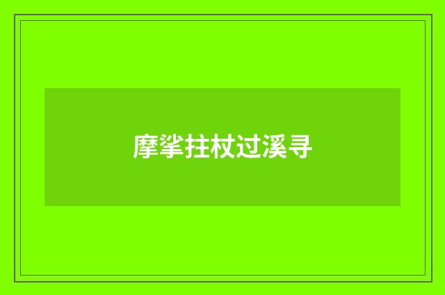 摩挲拄杖过溪寻