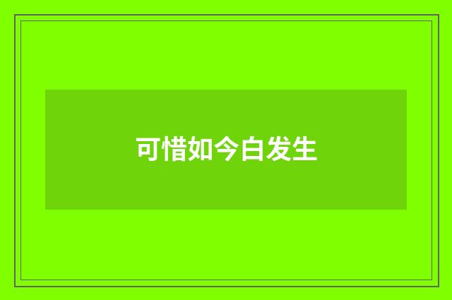可惜如今白发生