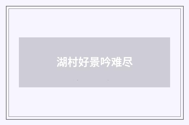 湖村好景吟难尽