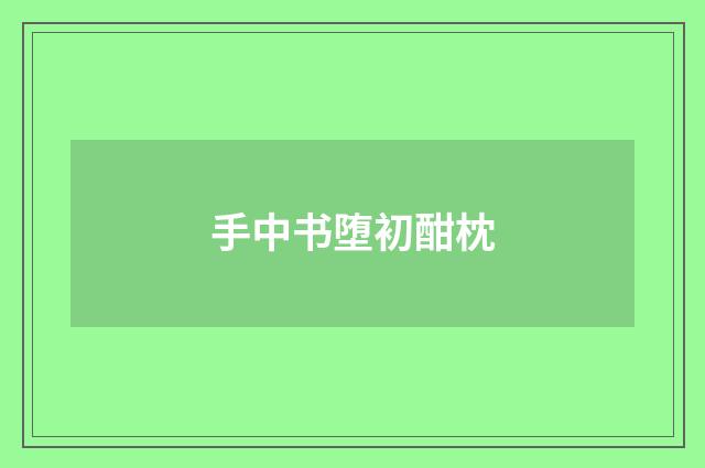 手中书堕初酣枕