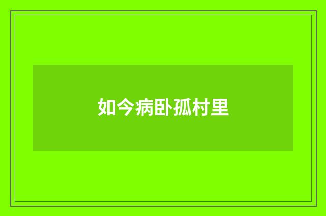 如今病卧孤村里