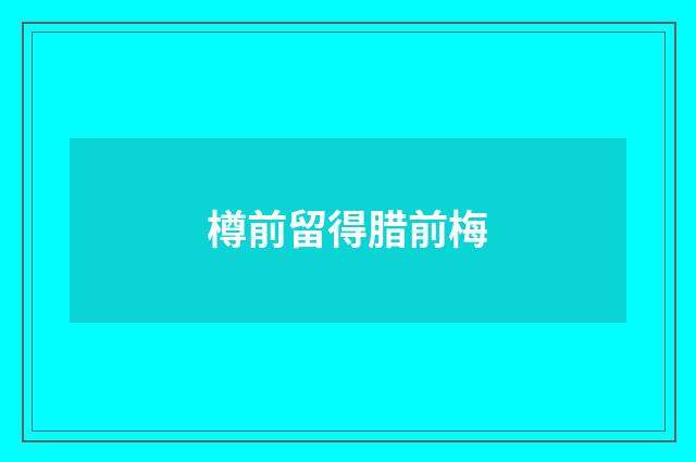 樽前留得腊前梅