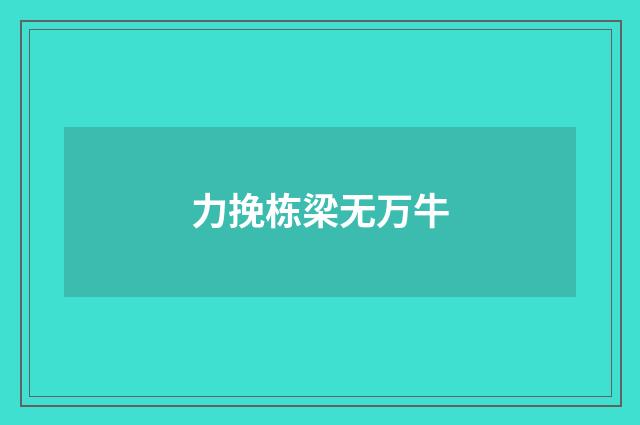 力挽栋梁无万牛