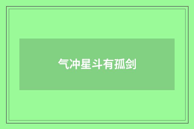 气冲星斗有孤剑