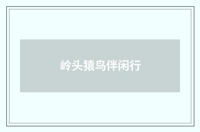 岭头猿鸟伴闲行