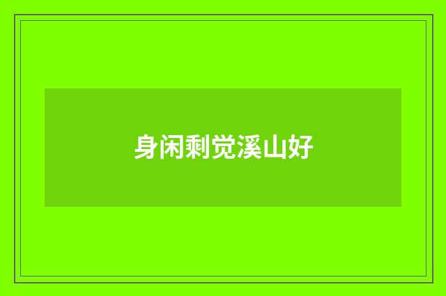 身闲剩觉溪山好