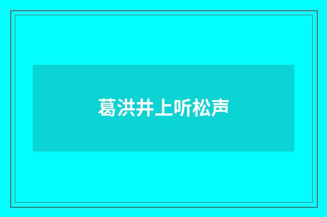 葛洪井上听松声