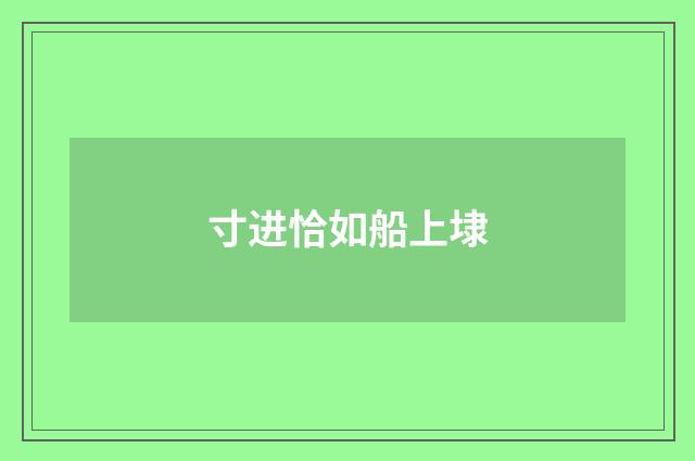寸进恰如船上埭