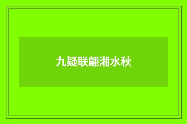 九疑联翩湘水秋