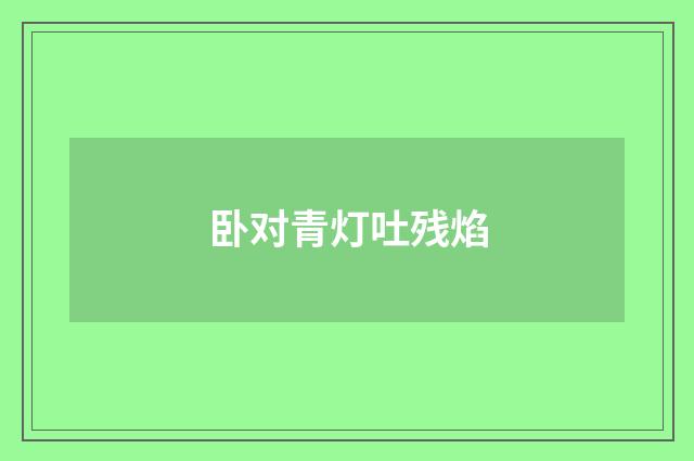 卧对青灯吐残焰