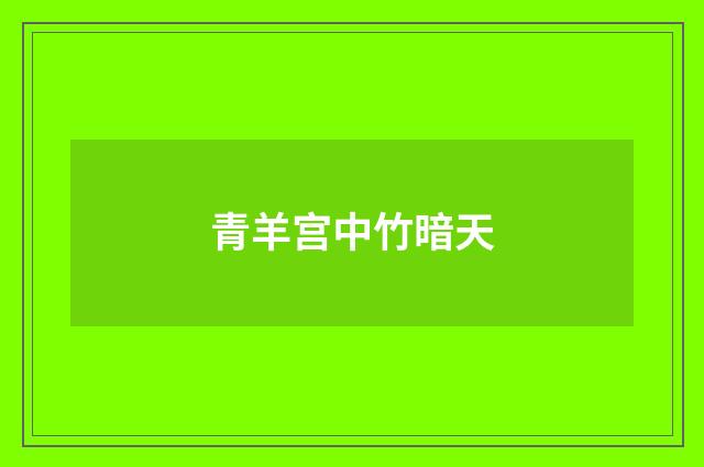 青羊宫中竹暗天