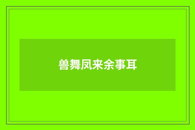 兽舞凤来余事耳