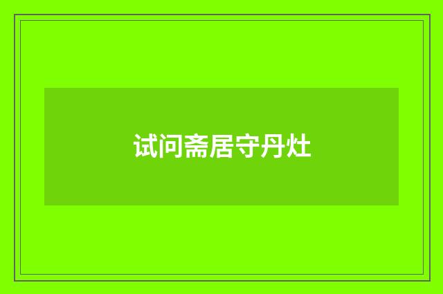 试问斋居守丹灶