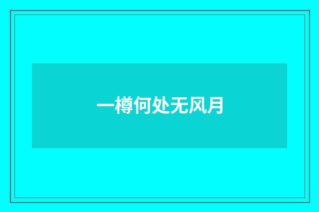 一樽何处无风月