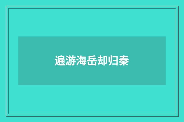遍游海岳却归秦