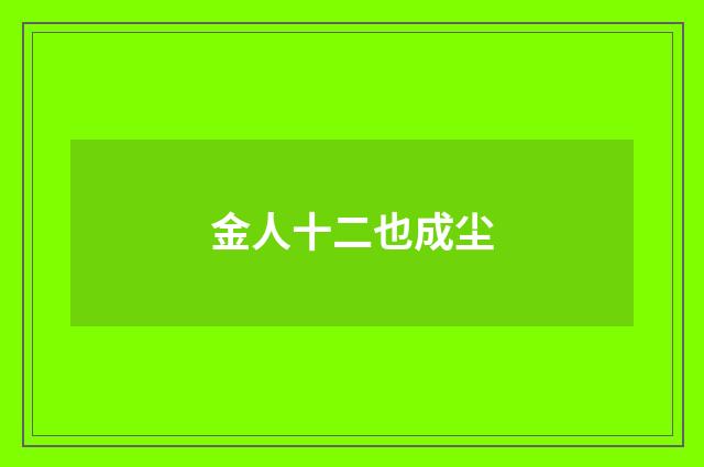 金人十二也成尘