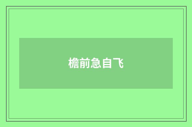 檐前急自飞
