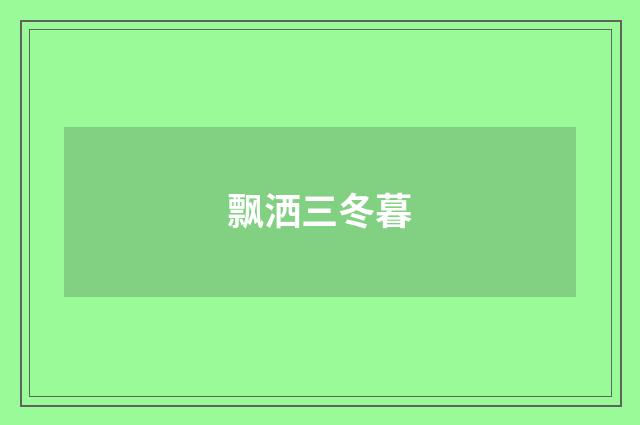 飘洒三冬暮