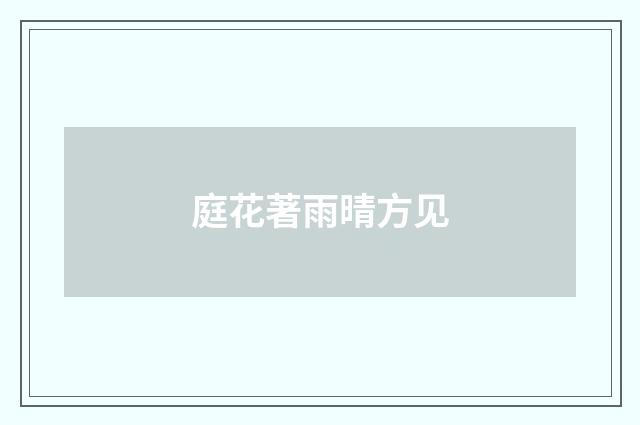 庭花著雨晴方见