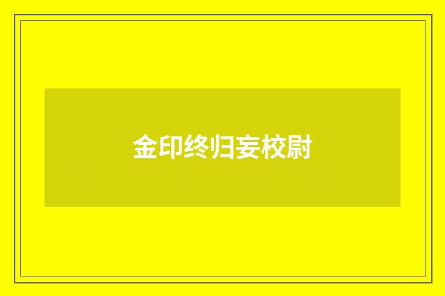 金印终归妄校尉