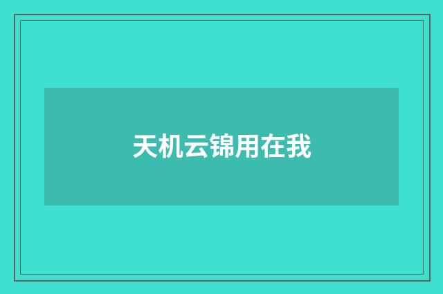 天机云锦用在我