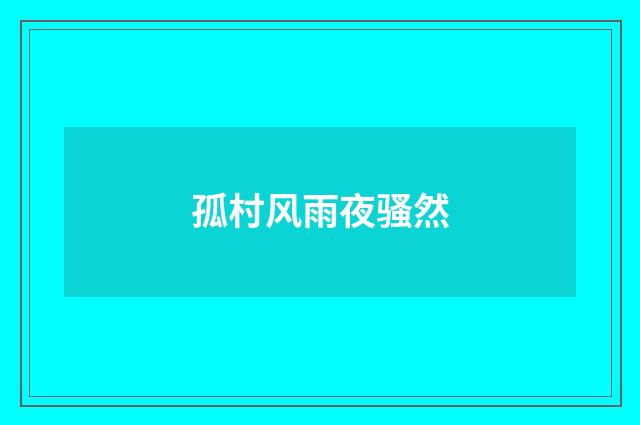 孤村风雨夜骚然