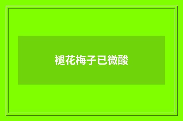 褪花梅子已微酸