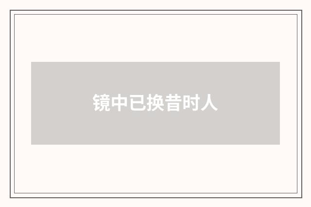 镜中已换昔时人