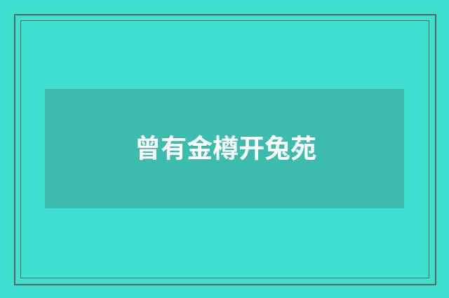 曾有金樽开兔苑