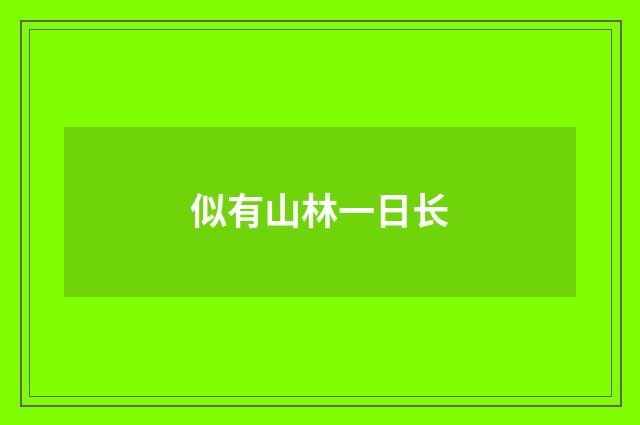 似有山林一日长