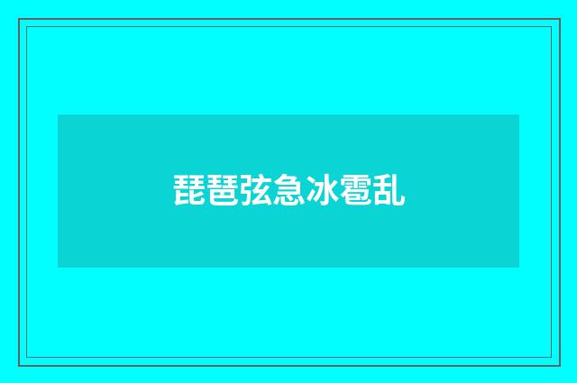 琵琶弦急冰雹乱