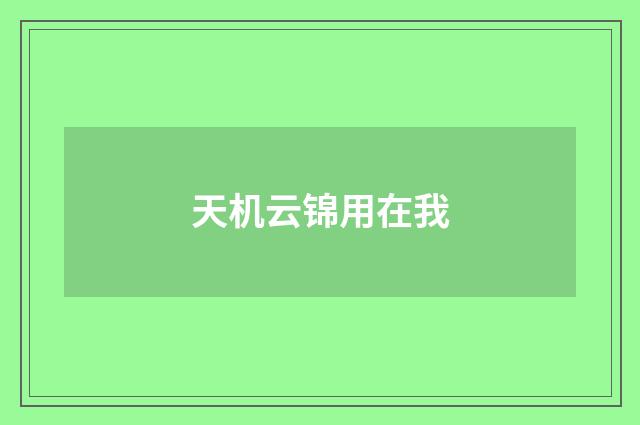 天机云锦用在我